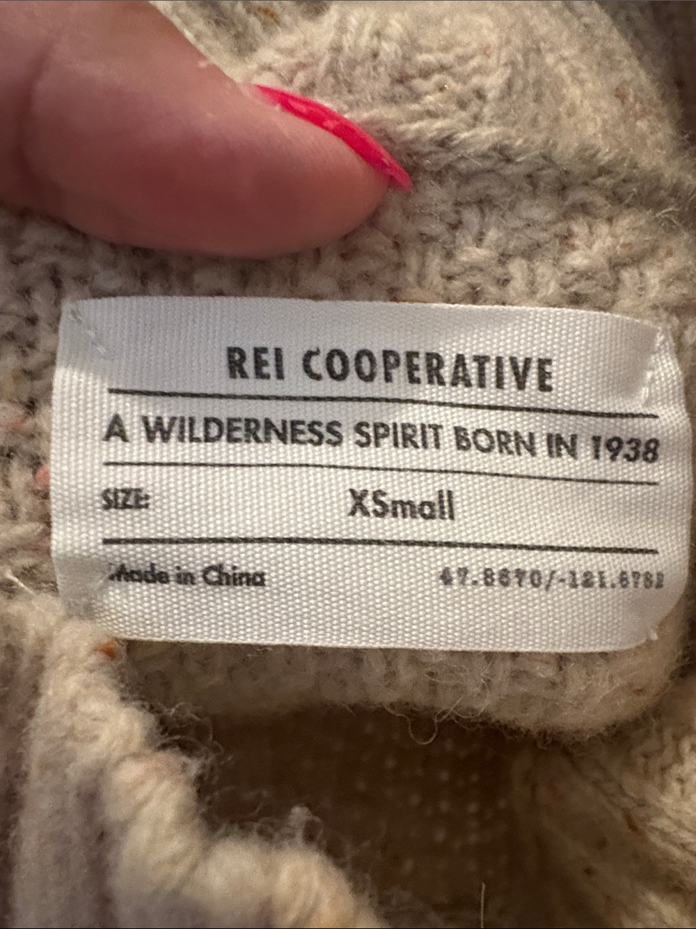 REI Cream Textured Turtleneck Sweater with side pockets - Picture 6 of 8
